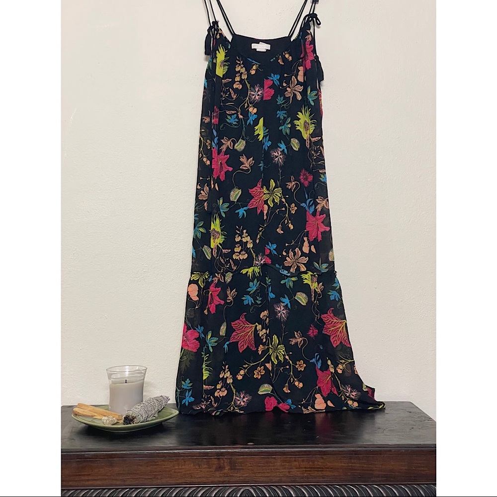 flowy floral midi dress